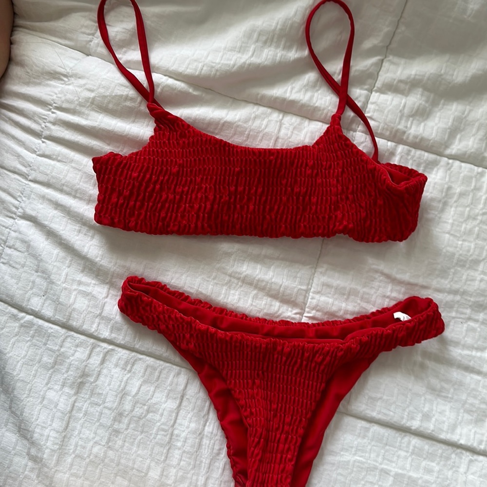 Red bikini barely worn